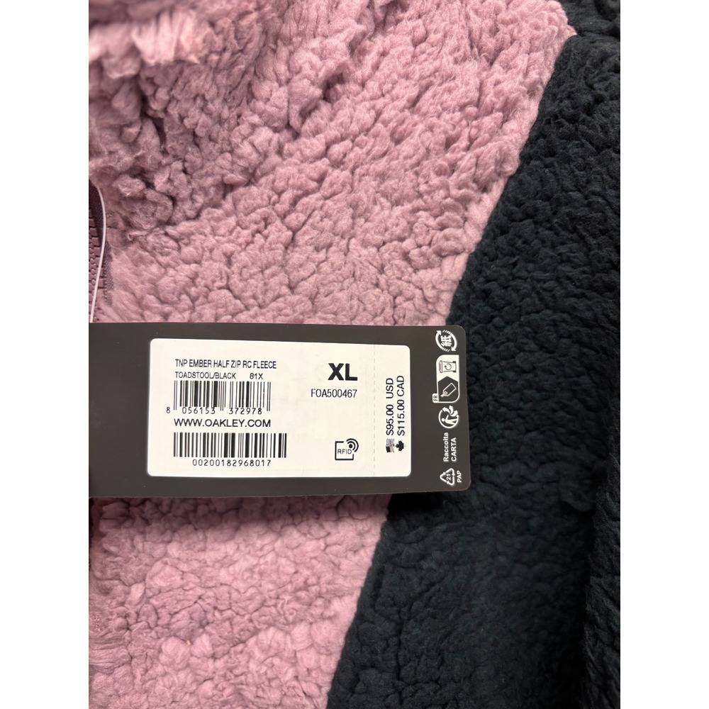Oakley Jacket TNP Ember Half Zip Fleece Women Toadstool Black Performance XL NWT - Picture 10 of 10